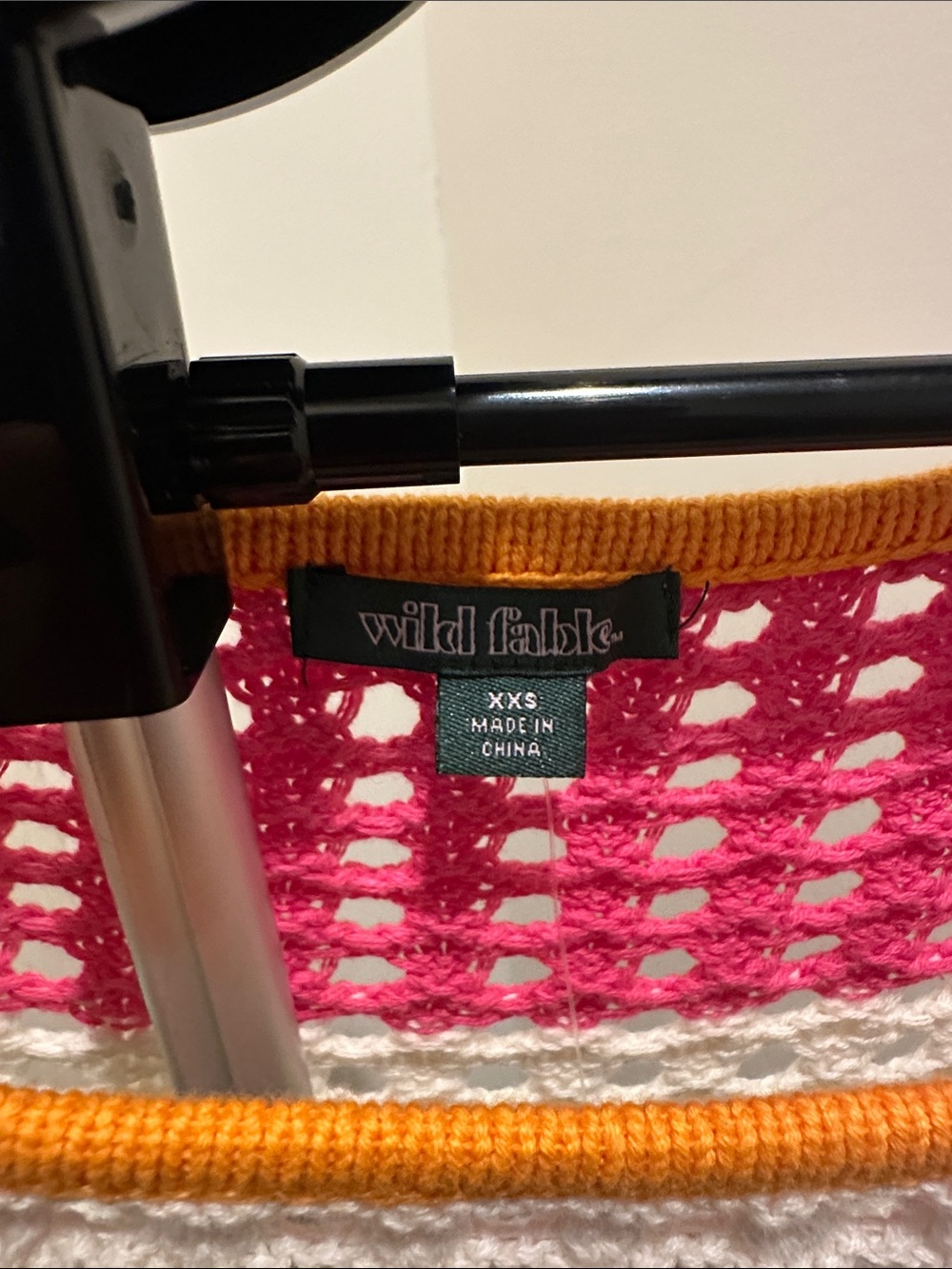 Wild Fable Multicolor Crochet Crop Top - Orange, Blue, Green, Pink, White - Picture 3 of 4